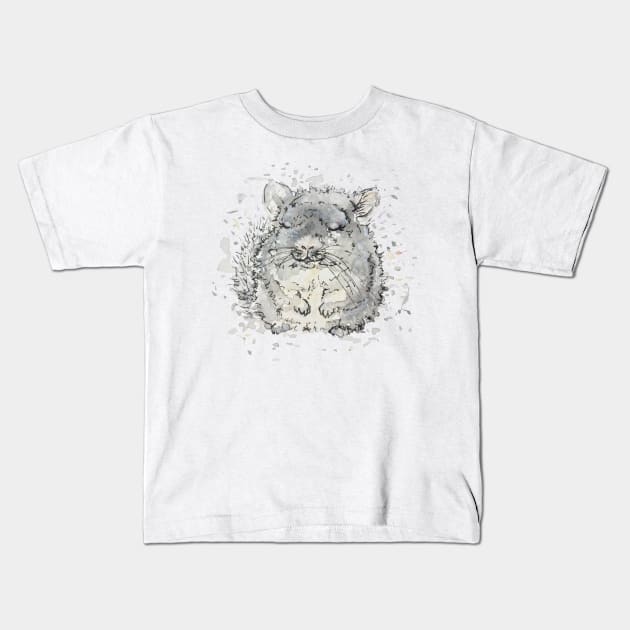 Chinchilla - Fuzzy Chinchilla Kids T-Shirt by B-ARTIZAN